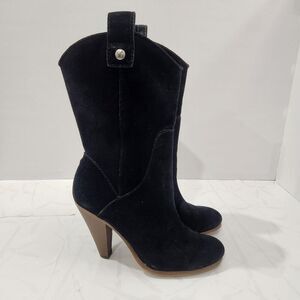 American Eagle Outfitters Black Heeled Suede Boots Cowgirl Western Size‎ 6/37